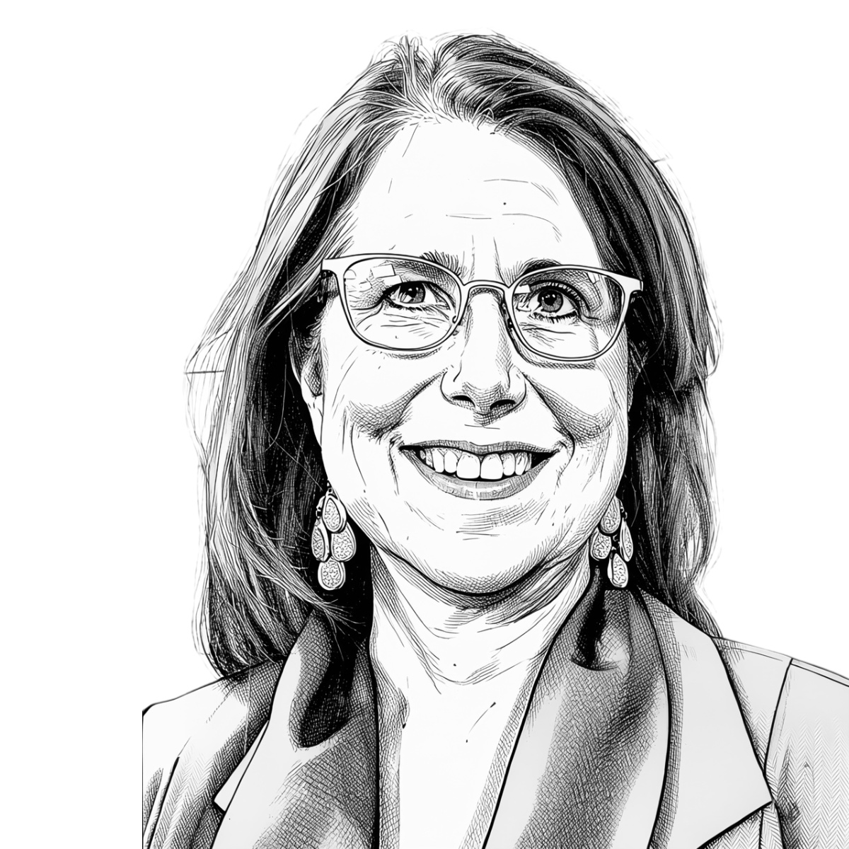 Illustrated portrait of Karin Crawford